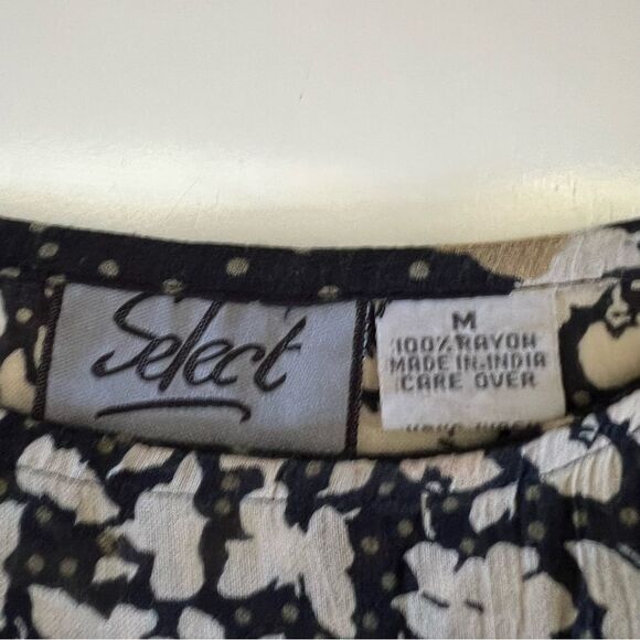 Vintage 90s Dress Midi 100% Rayon Black Butterfly Size Medium Fairy Whimsigoth - Picture 2 of 8